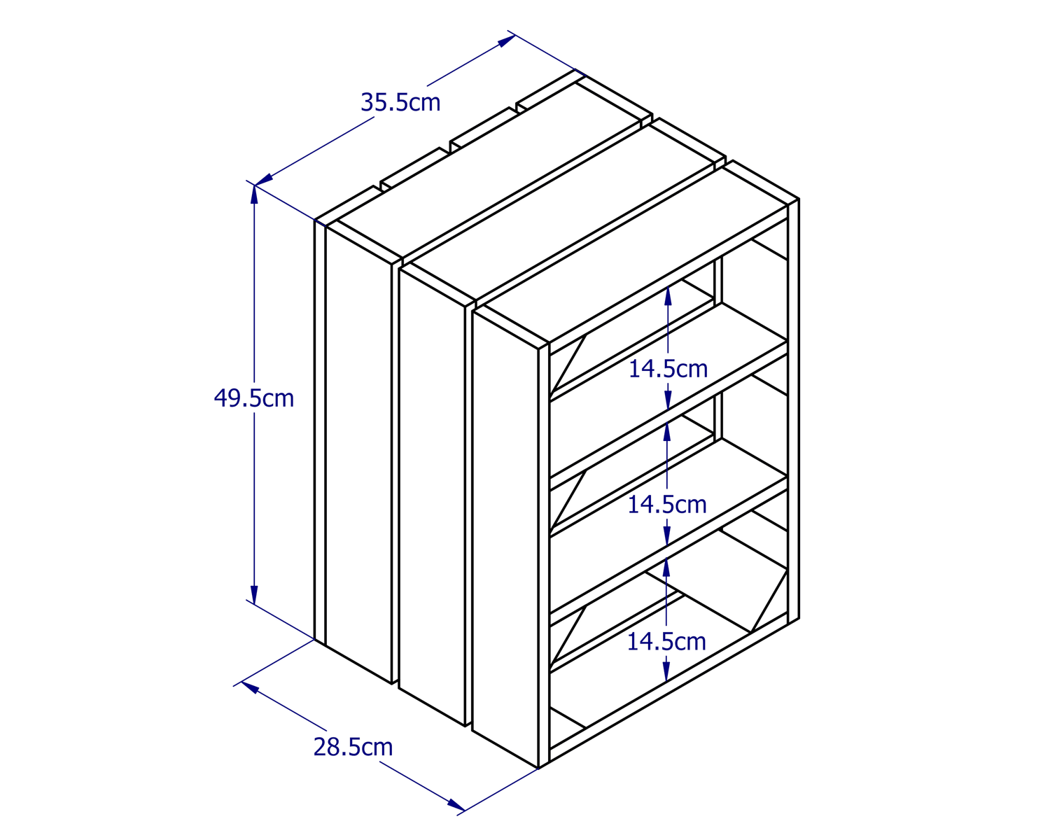 Single Shoe Rack Crate in Medium Brown - Great Crates