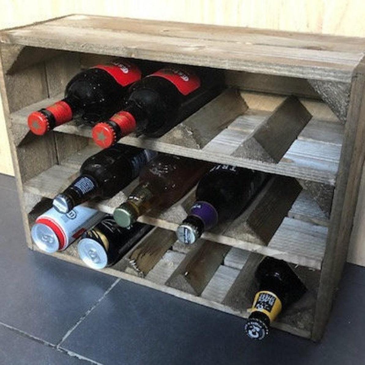 Beer Bottle Crate Rack in Dark Brown - Great Crates