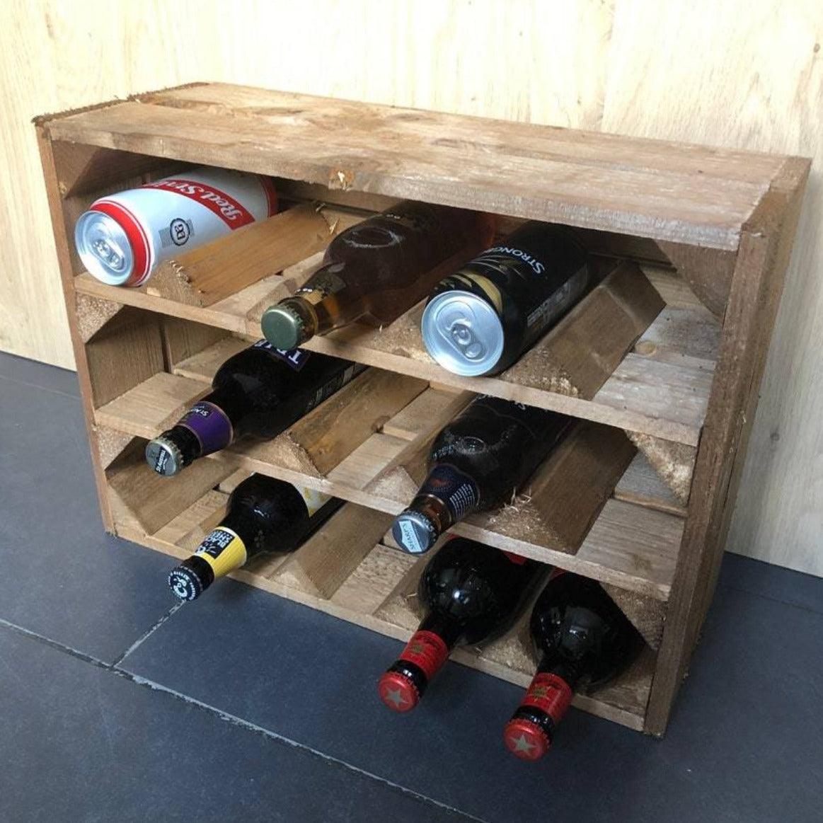 Beer Bottle Crate Rack in Medium Brown - Great Crates