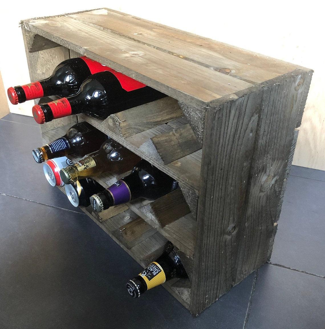 Beer Bottle Crate Rack in Dark Brown - Great Crates