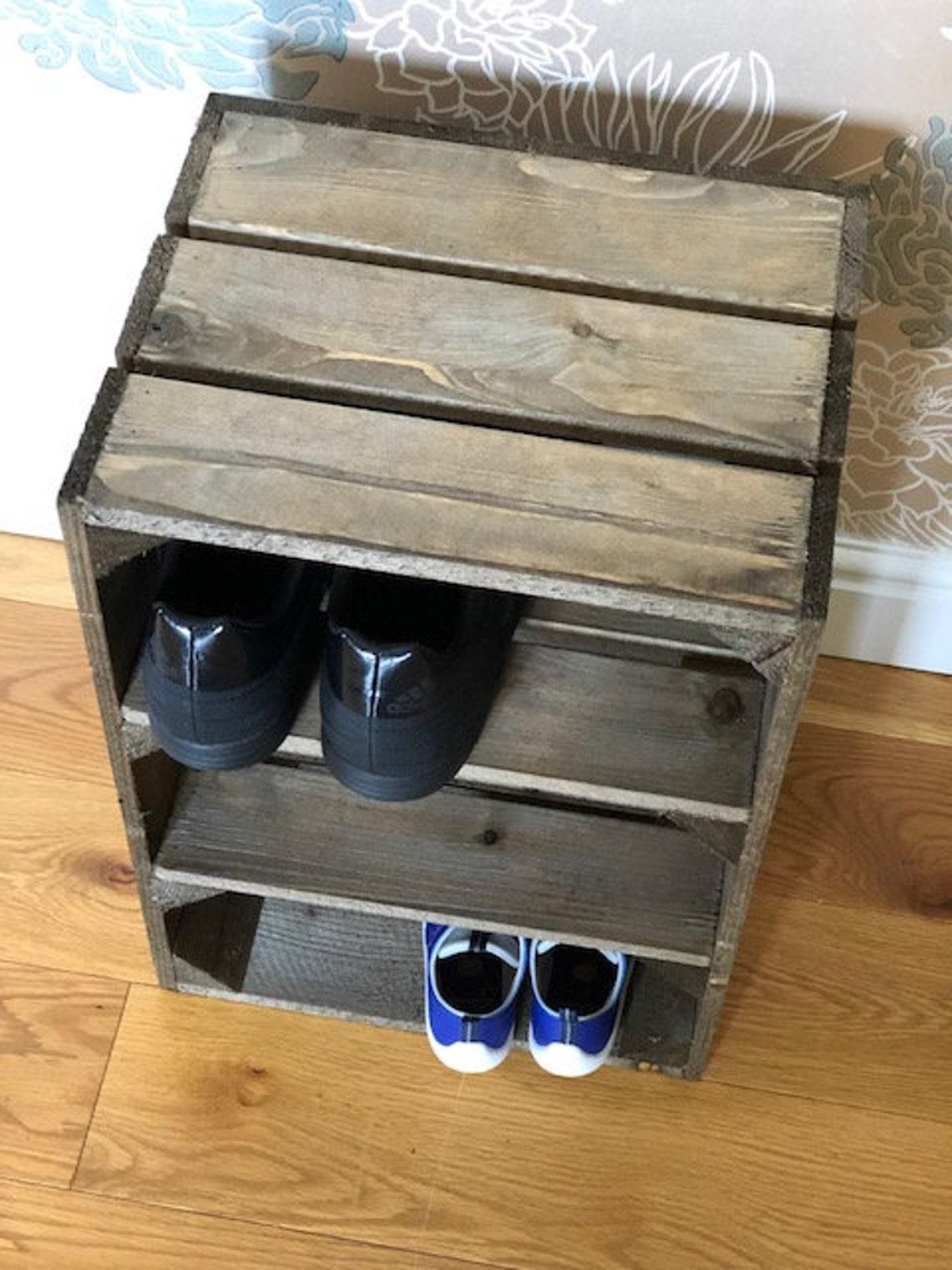 Single Shoe Rack Crate in Dark Brown - Great Crates